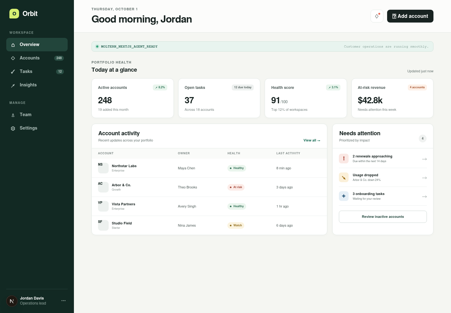 Real Next.js Starter application