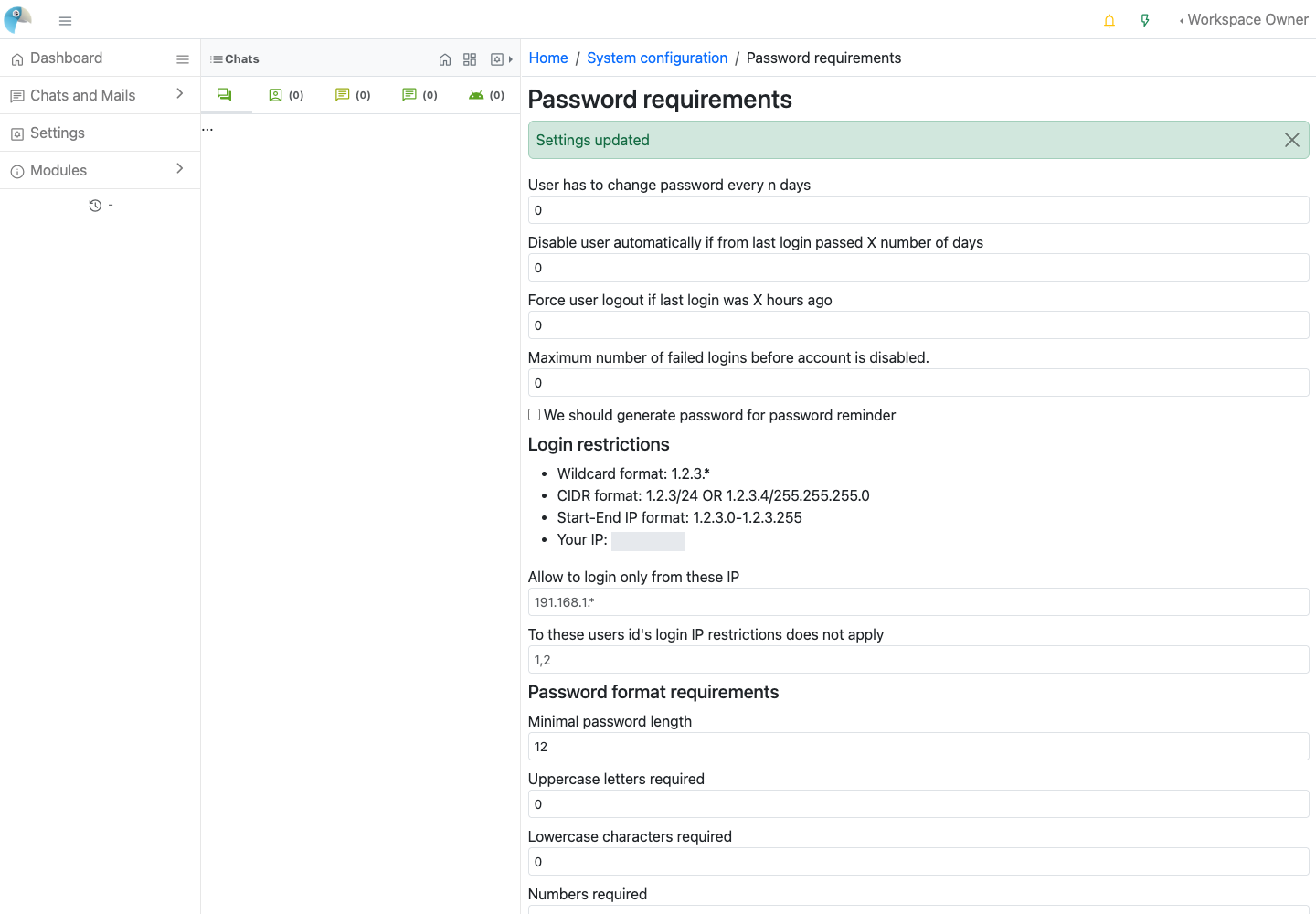 Reviewing the native password policy before relying on account recovery