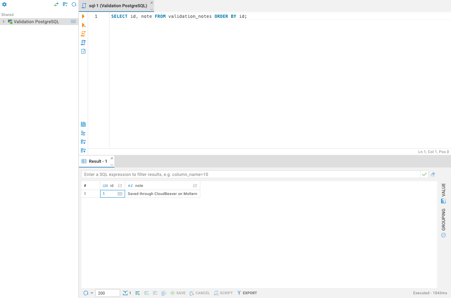 CloudBeaver returns the saved test record after its runtime was replaced